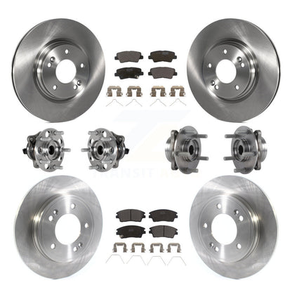 Hub Bearing Brake Rotor Pad Front Rear Kit (10Pc) For 17-20 Hyundai Elantra 1.6L