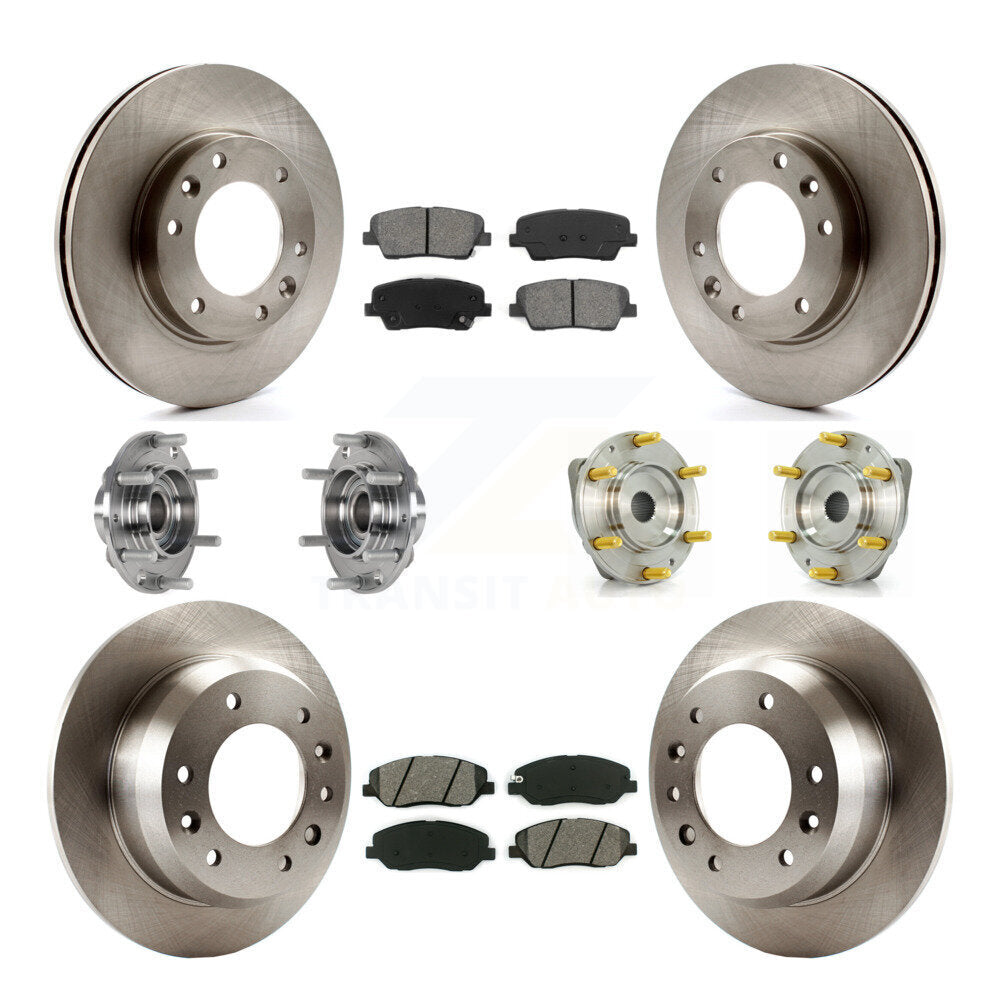 Hub Bearing Disc Brake Rotor & Pads Front Rear Kit (10Pc) For Kia Sedona Hyundai