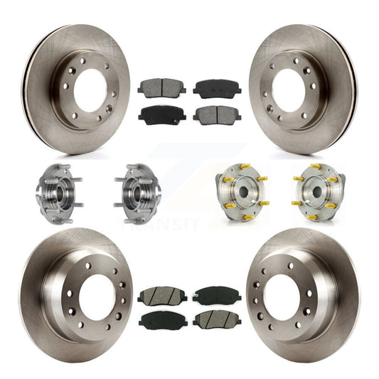 Hub Bearing Disc Brake Rotor & Pads Front Rear Kit (10Pc) For Kia Sedona Hyundai
