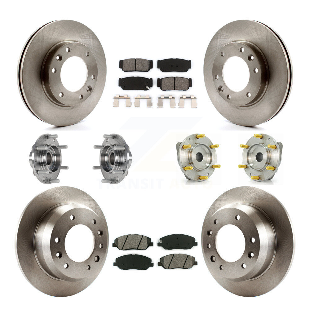 Hub Bearing Disc Brake Rotor Pad Front Rear Kit (10Pc) For Hyundai Entourage Kia