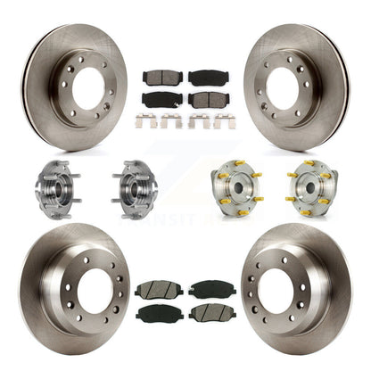 Hub Bearing Disc Brake Rotor Pad Front Rear Kit (10Pc) For Hyundai Entourage Kia