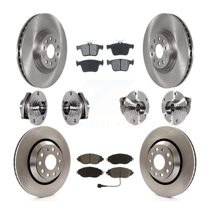 Hub Bearing Brake Rotor Pads Front Rear Kit (10Pc) For Volkswagen Golf R Audi S3