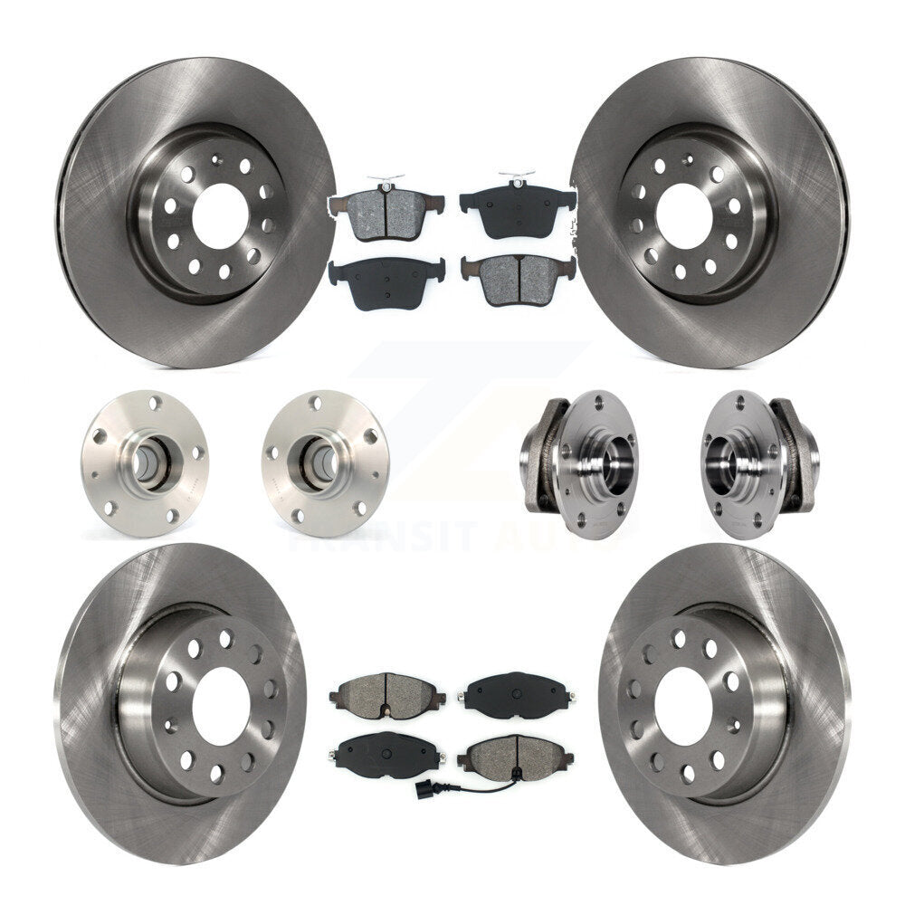 Hub Bearing Brake Rotor & Pad Front Rear Kit (10Pc) For Audi A3 Sportback e-tron