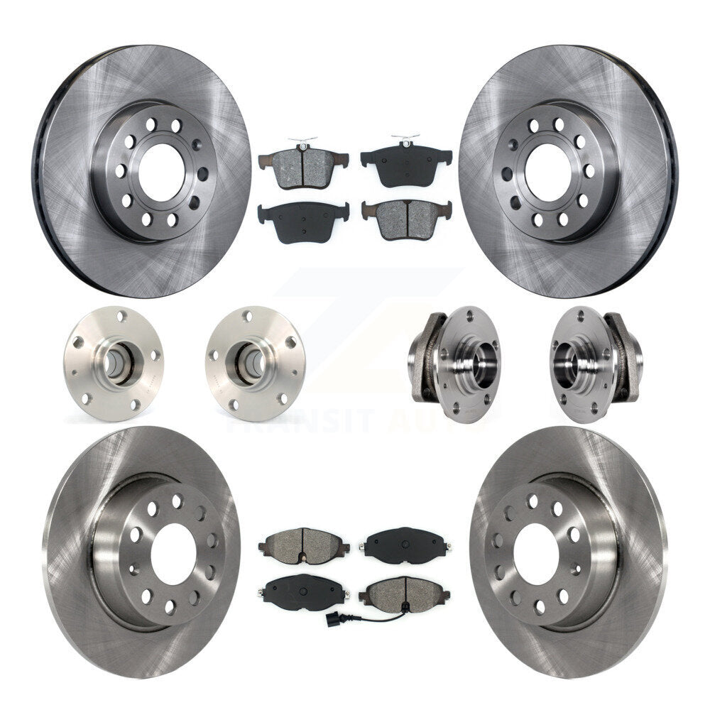 Hub Bearing Disc Brake Rotor And Pad Front Rear Kit (10Pc) For 2016 Audi A3 2.0L