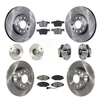 Hub Bearing Disc Brake Rotor And Pad Front Rear Kit (10Pc) For 2016 Audi A3 2.0L