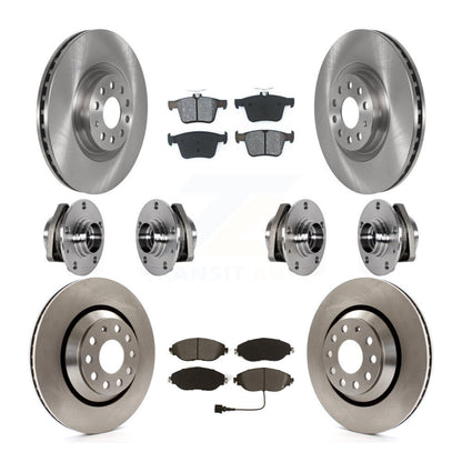Hub Bearing Assembly Disc Brake Rotor And Pads Front Rear Kit (10Pc) For Audi S3