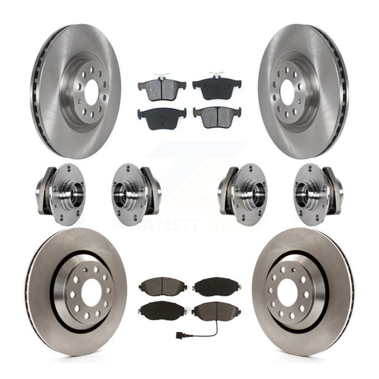 Hub Bearing Assembly Disc Brake Rotor And Pads Front Rear Kit (10Pc) For Audi S3