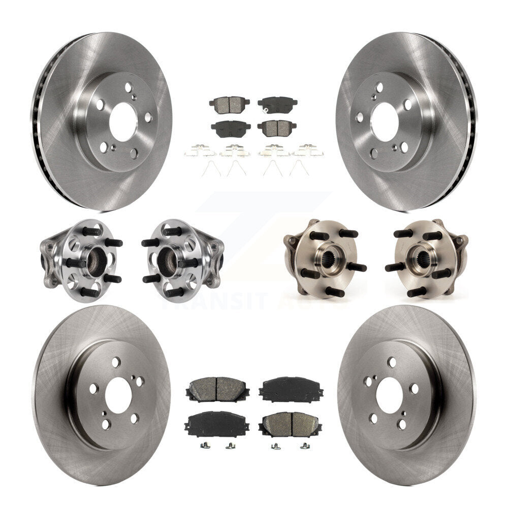 Hub Bearings Disc Brake Rotors And Pads Front Rear Kit (10Pc) For Lexus CT200h
