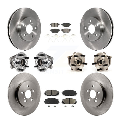 Hub Bearings Disc Brake Rotors And Pads Front Rear Kit (10Pc) For Lexus CT200h