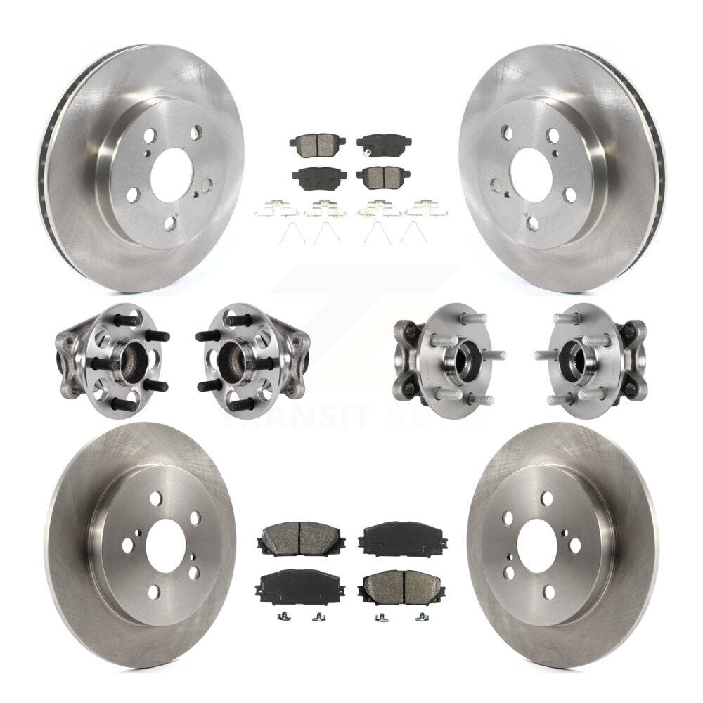 Hub Bearing Disc Brake Rotor & Pads Front Rear Kit (10Pc) For Toyota Prius Prime