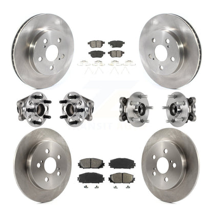 Hub Bearing Disc Brake Rotor & Pads Front Rear Kit (10Pc) For Toyota Prius Prime