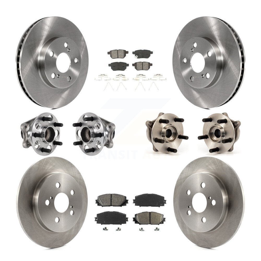 Hub Bearings Disc Brake Rotors And Pads Front Rear Kit (10Pc) For Lexus CT200h