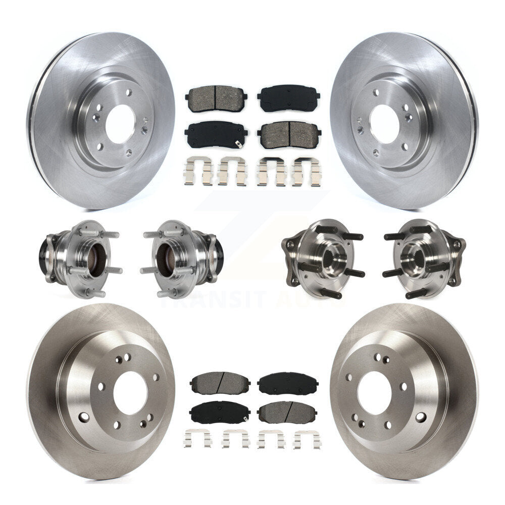 Hub Bearing Disc Brake Rotor Pads Front Rear Kit (10Pc) For 2015-2021 Kia Sedona