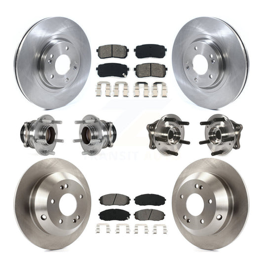 Hub Bearing Disc Brake Rotor Pads Front Rear Kit (10Pc) For 2015-2021 Kia Sedona