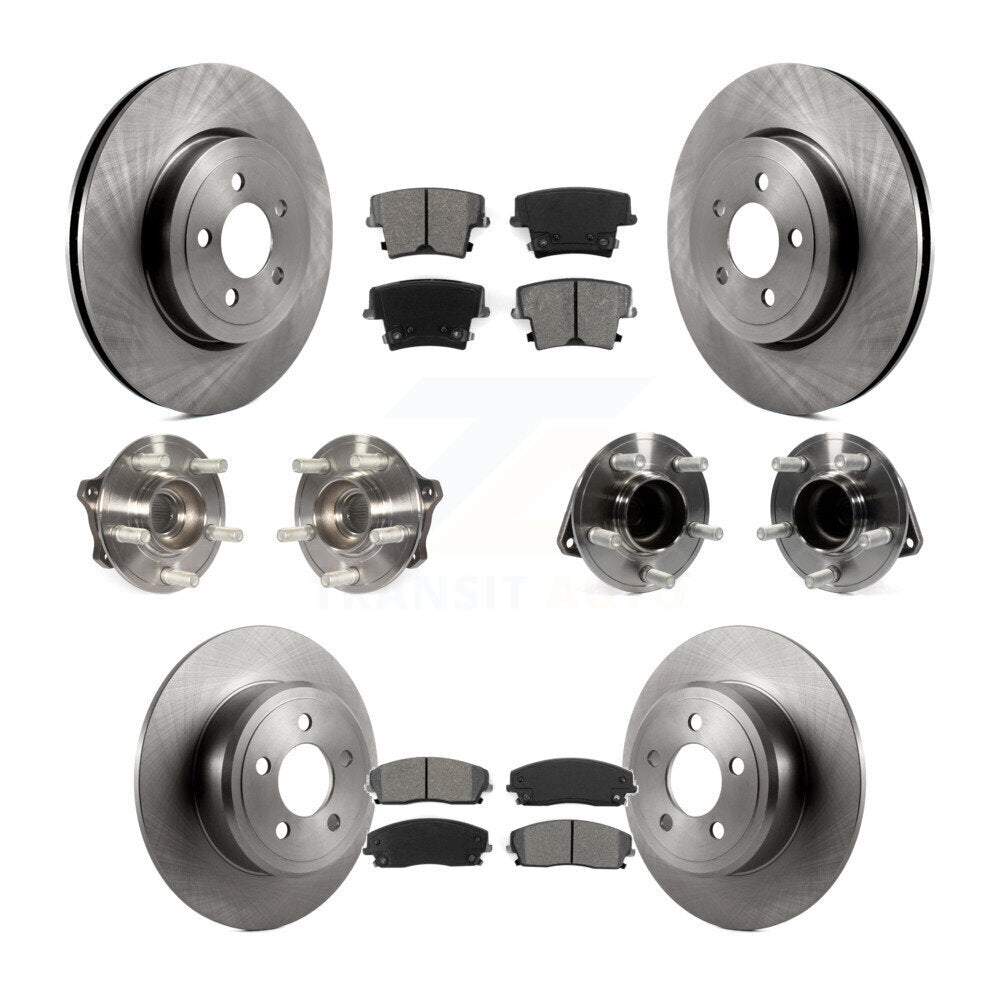 Hub Bearings Disc Brake Rotors And Pads Front Rear Kit (10Pc) For Dodge Charger