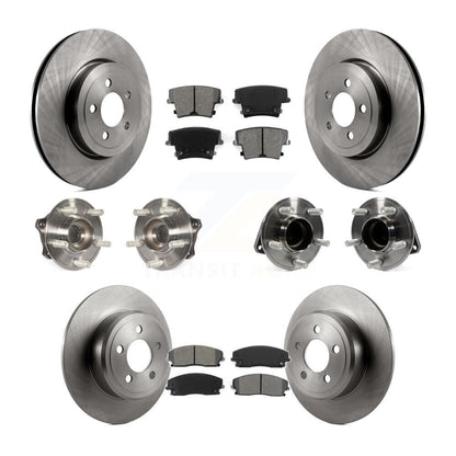 Hub Bearings Disc Brake Rotors And Pads Front Rear Kit (10Pc) For Dodge Charger