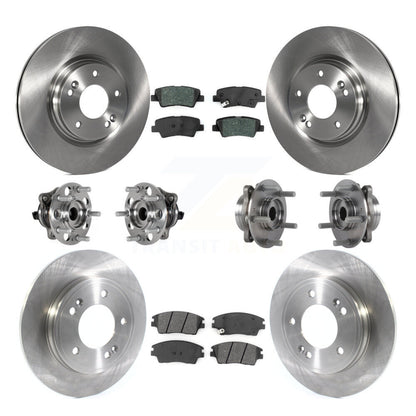 Hub Bearing Brake Rotor Pad Front Rear Kit (10Pc) For 17-20 Hyundai Elantra 1.6L