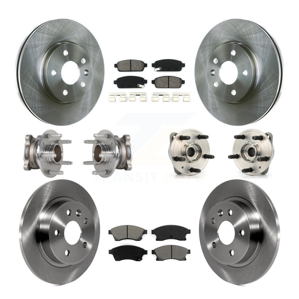 Hub Bearing Brake Rotor & Pads Front Rear Kit (10Pc) For Chevrolet Cruze Limited