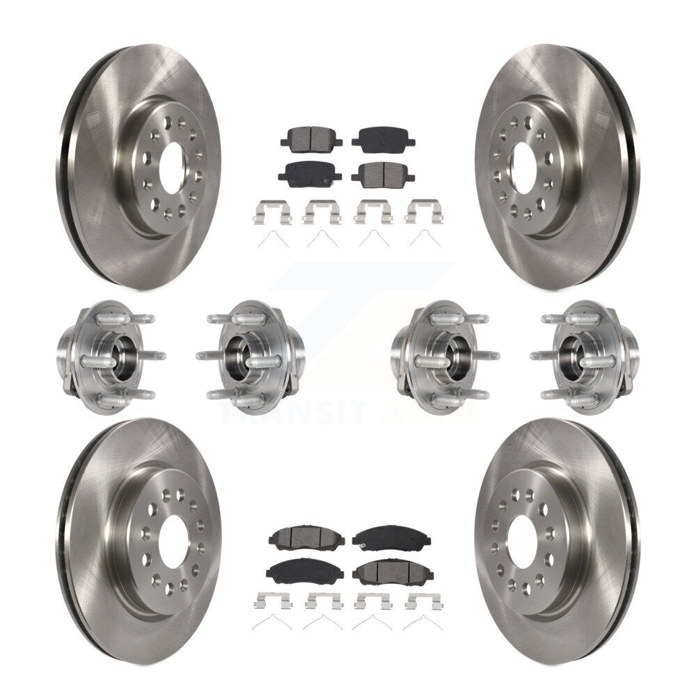 Hub Bearing Brake Rotor And Pad Front Rear Kit (10Pc) For Chevrolet Traverse GMC