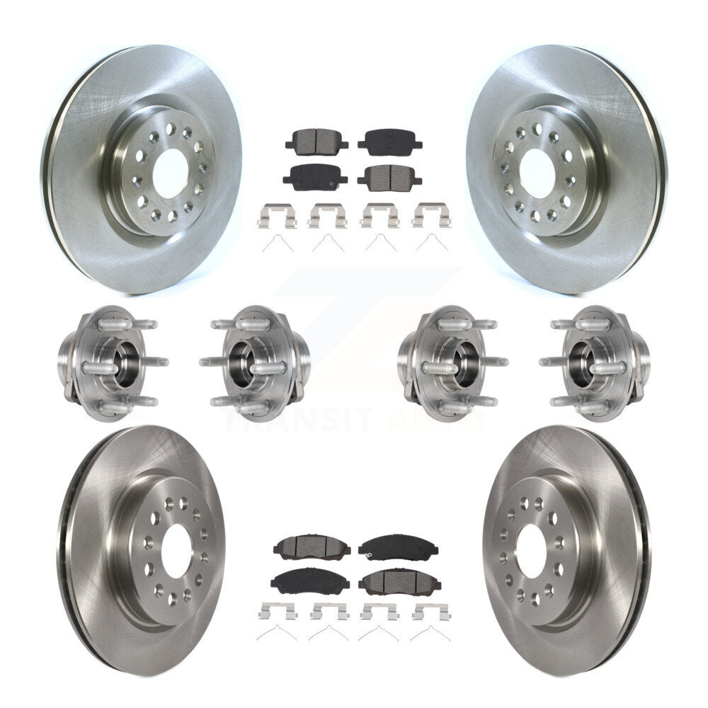 Hub Bearing Brake Rotor Pad Front Rear Kit (10Pc) For Cadillac XT5 Buick Enclave