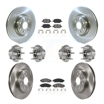 Hub Bearing Brake Rotor Pad Front Rear Kit (10Pc) For Cadillac XT5 Buick Enclave
