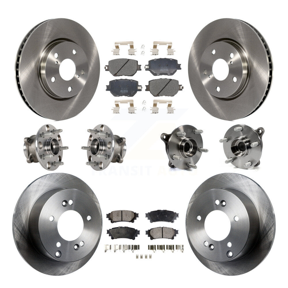 Hub Bearings Disc Brake Rotors And Pads Front Rear Kit (10Pc) For Lexus IS250