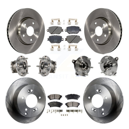 Hub Bearings Disc Brake Rotors And Pads Front Rear Kit (10Pc) For Lexus IS250