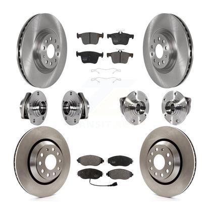 Hub Bearing Brake Rotor Pads Front Rear Kit (10Pc) For Volkswagen Golf R Audi S3