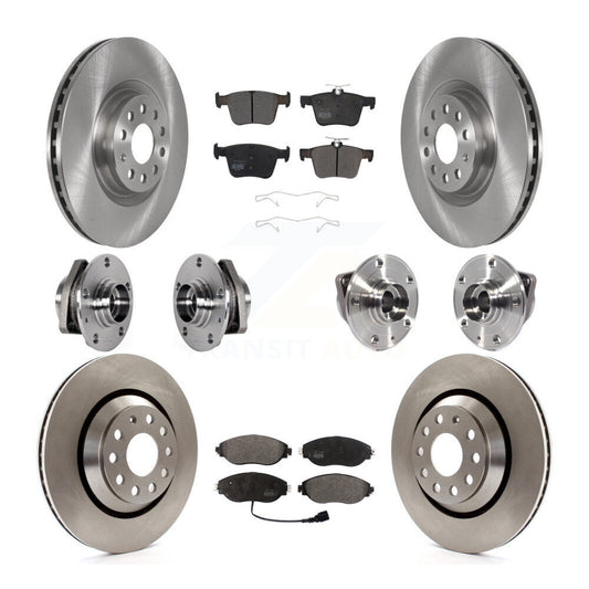 Hub Bearing Brake Rotor Pads Front Rear Kit (10Pc) For Volkswagen Golf R Audi S3