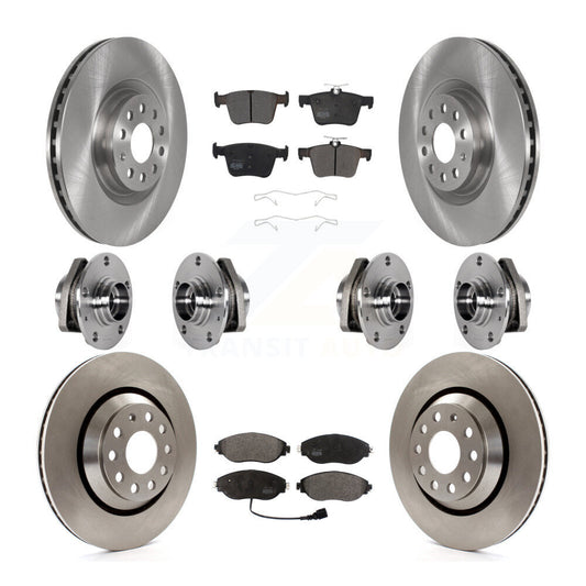 Hub Bearing Assembly Disc Brake Rotor And Pads Front Rear Kit (10Pc) For Audi S3