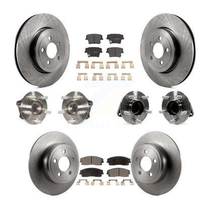 Hub Bearings Disc Brake Rotors And Pads Front Rear Kit (10Pc) For Dodge Charger