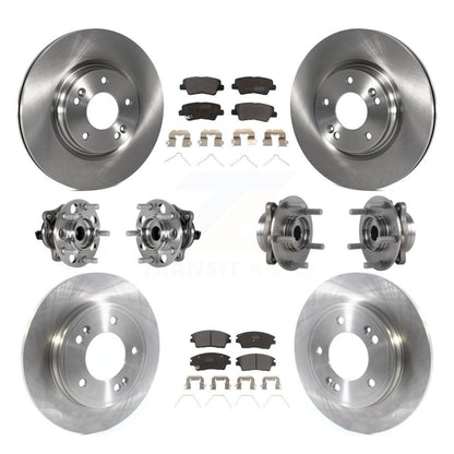 Hub Bearing Brake Rotor Pad Front Rear Kit (10Pc) For 17-20 Hyundai Elantra 1.6L
