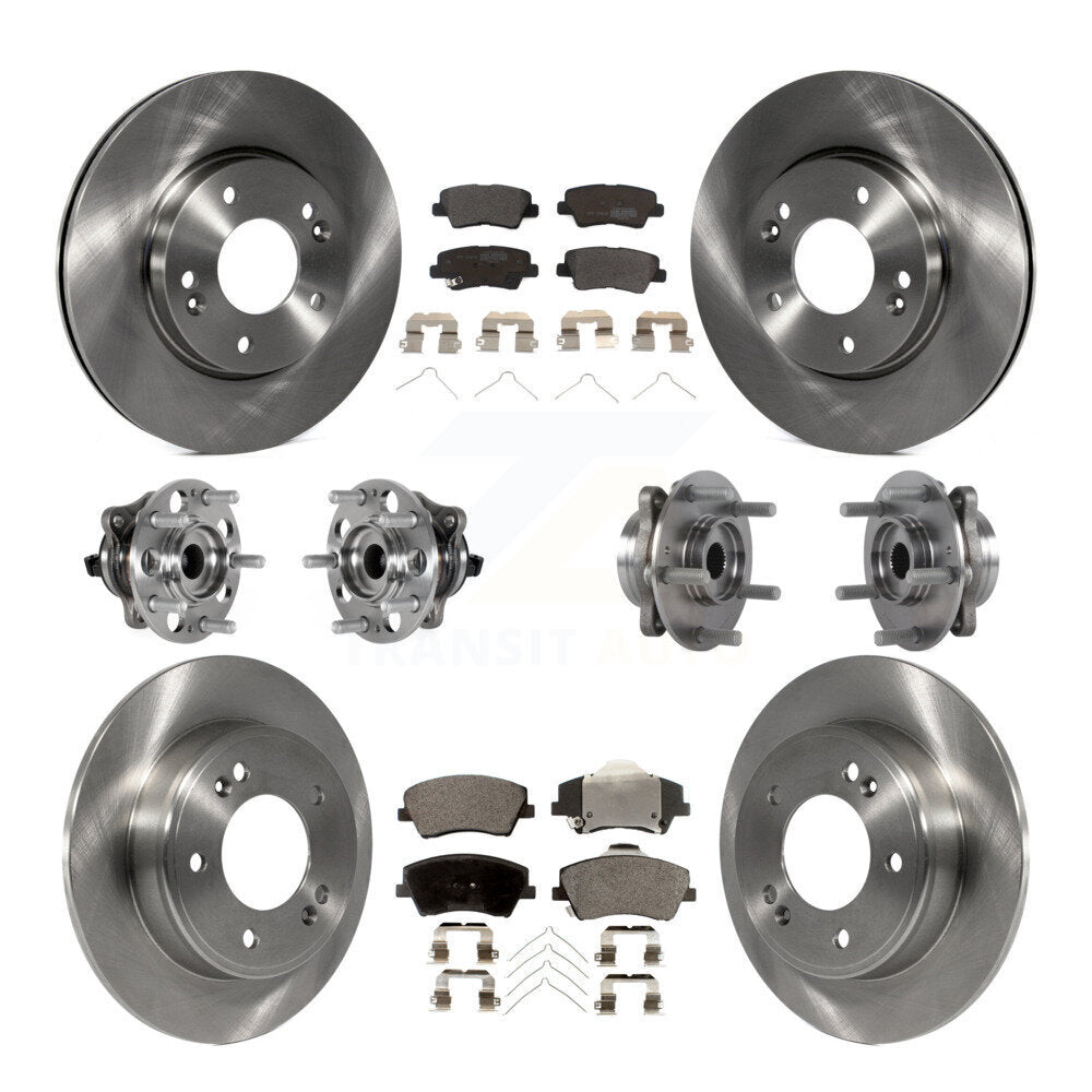 Hub Bearing Brake Rotor Pad Front Rear Kit (10Pc) For 17-20 Hyundai Elantra 2.0L