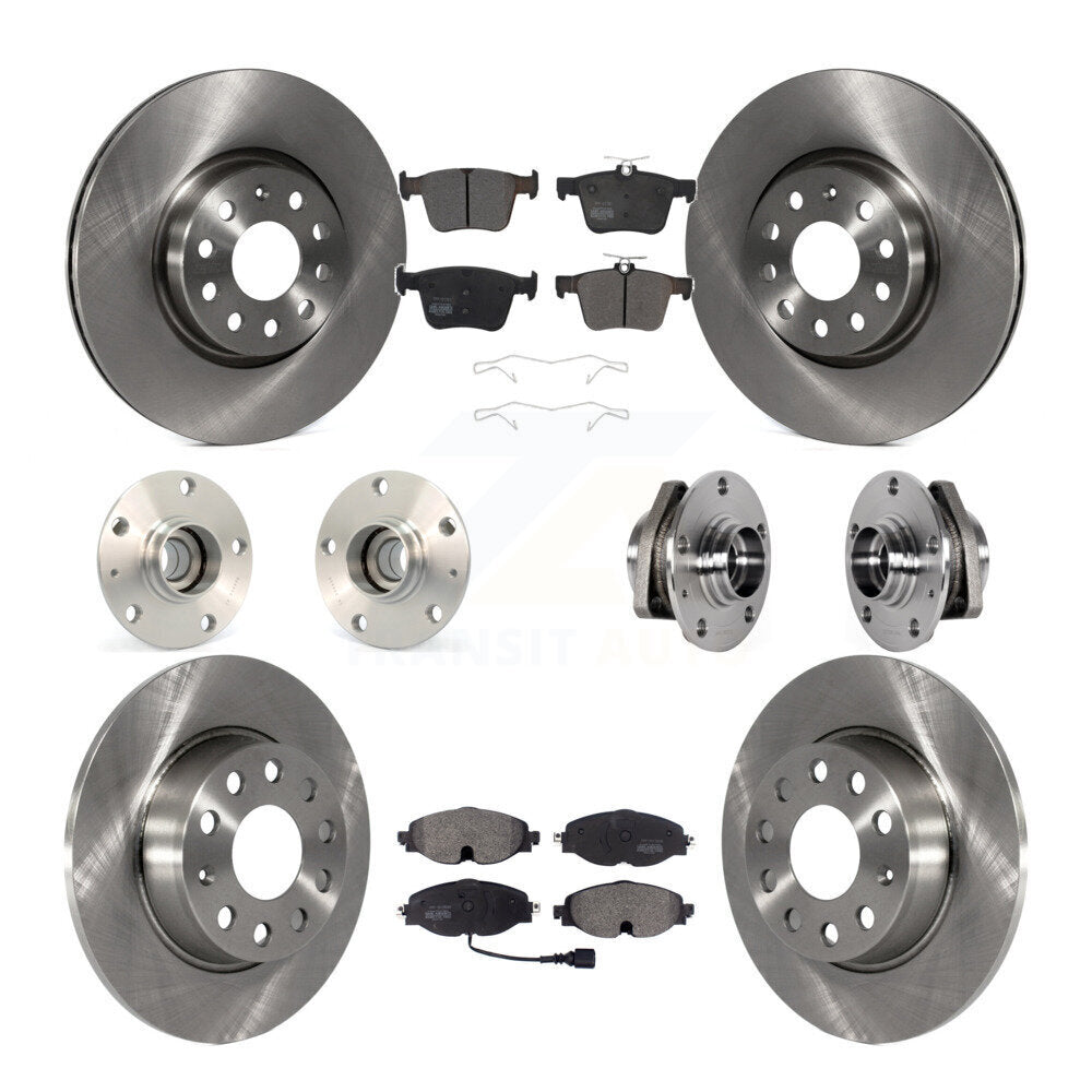 Hub Bearing Brake Rotor & Pad Front Rear Kit (10Pc) For Audi A3 Sportback e-tron