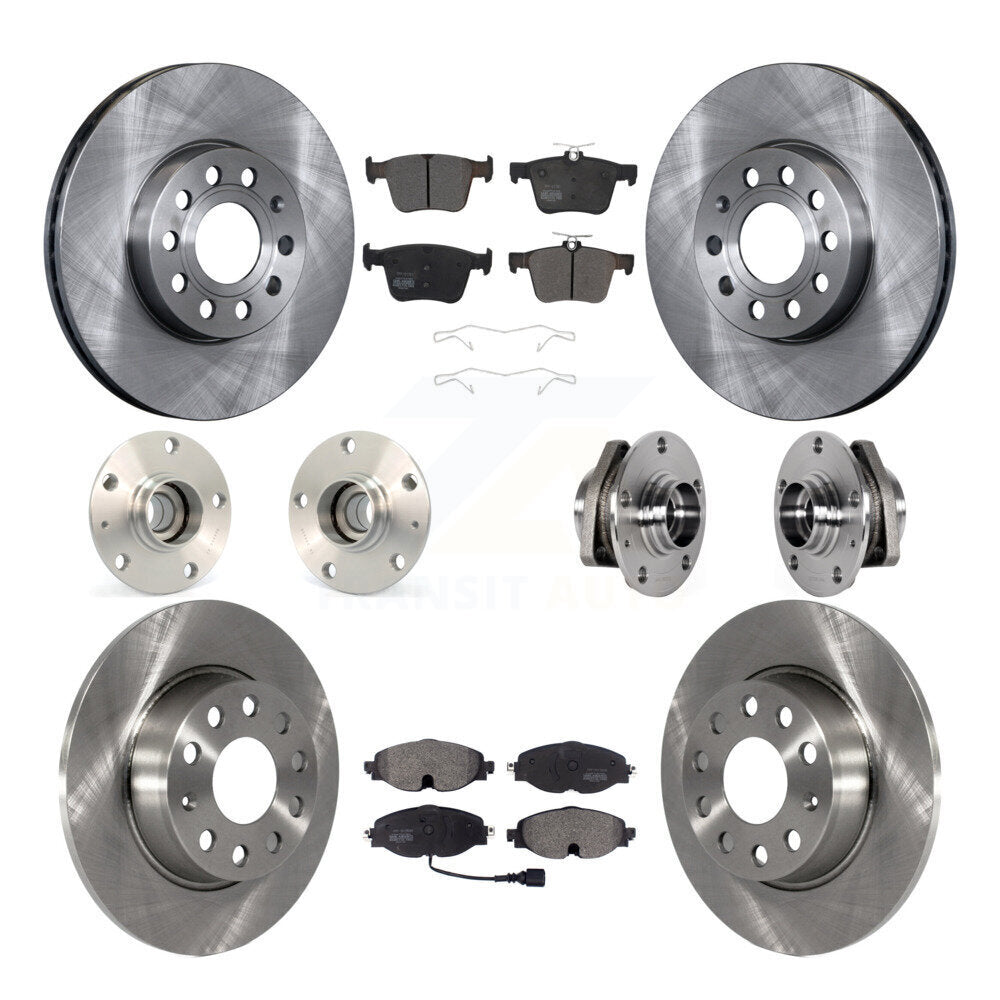 Hub Bearing Disc Brake Rotor And Pad Front Rear Kit (10Pc) For 2016 Audi A3 2.0L