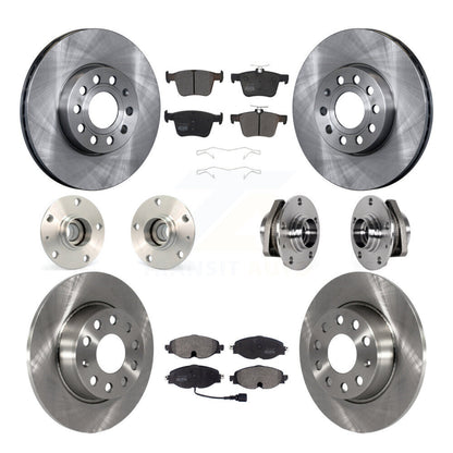 Hub Bearing Disc Brake Rotor And Pad Front Rear Kit (10Pc) For 2016 Audi A3 2.0L