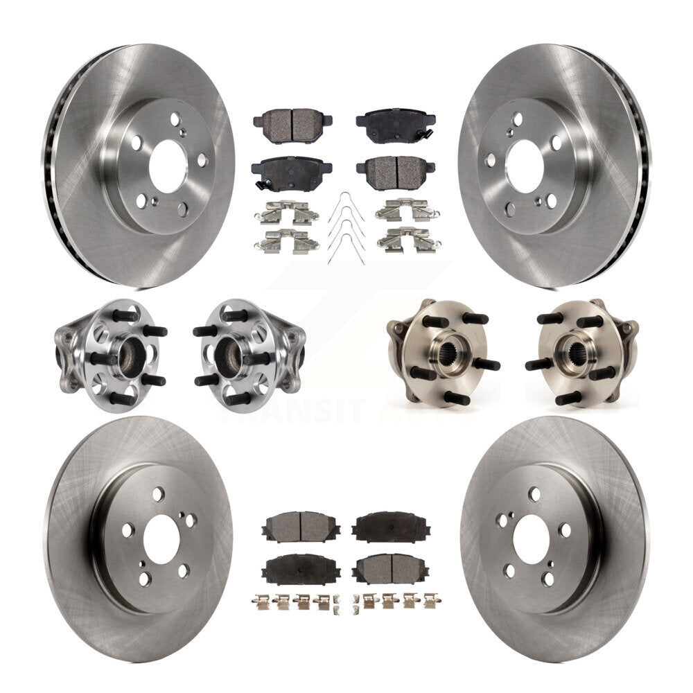 Hub Bearings Disc Brake Rotors And Pads Front Rear Kit (10Pc) For Lexus CT200h