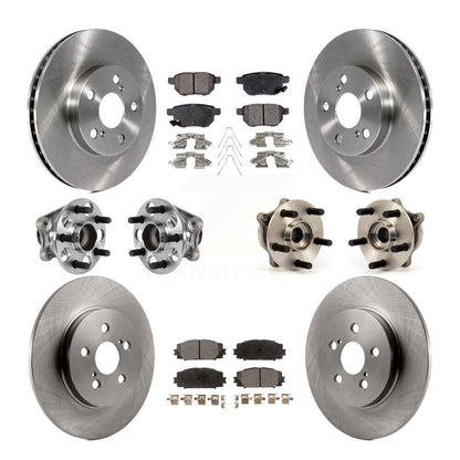 Hub Bearings Disc Brake Rotors And Pads Front Rear Kit (10Pc) For Lexus CT200h