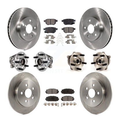 Hub Bearings Disc Brake Rotors And Pads Front Rear Kit (10Pc) For Lexus CT200h