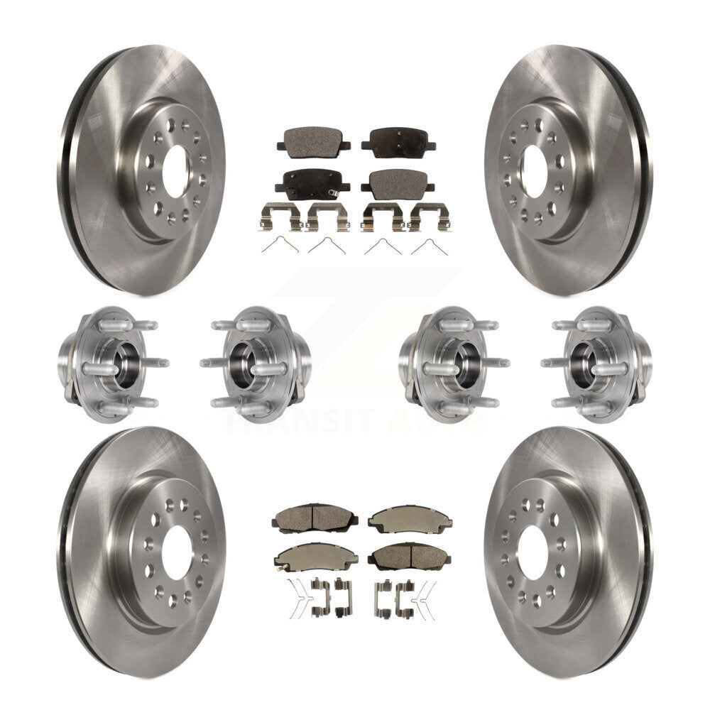 Hub Bearing Brake Rotor And Pad Front Rear Kit (10Pc) For Chevrolet Traverse GMC
