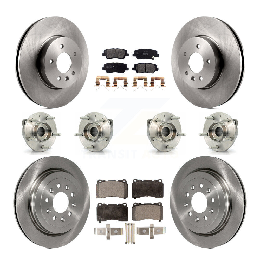 Hub Bearings Disc Brake Rotors And Pads Front Rear Kit (10Pc) For Cadillac ATS