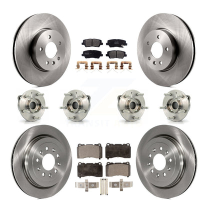 Hub Bearings Disc Brake Rotors And Pads Front Rear Kit (10Pc) For Cadillac ATS