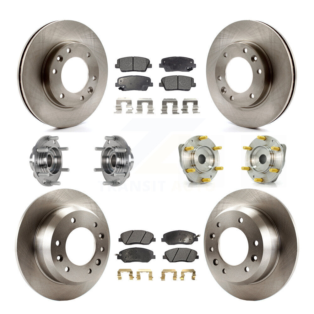 Hub Bearing Disc Brake Rotor & Pads Front Rear Kit (10Pc) For Kia Sedona Hyundai