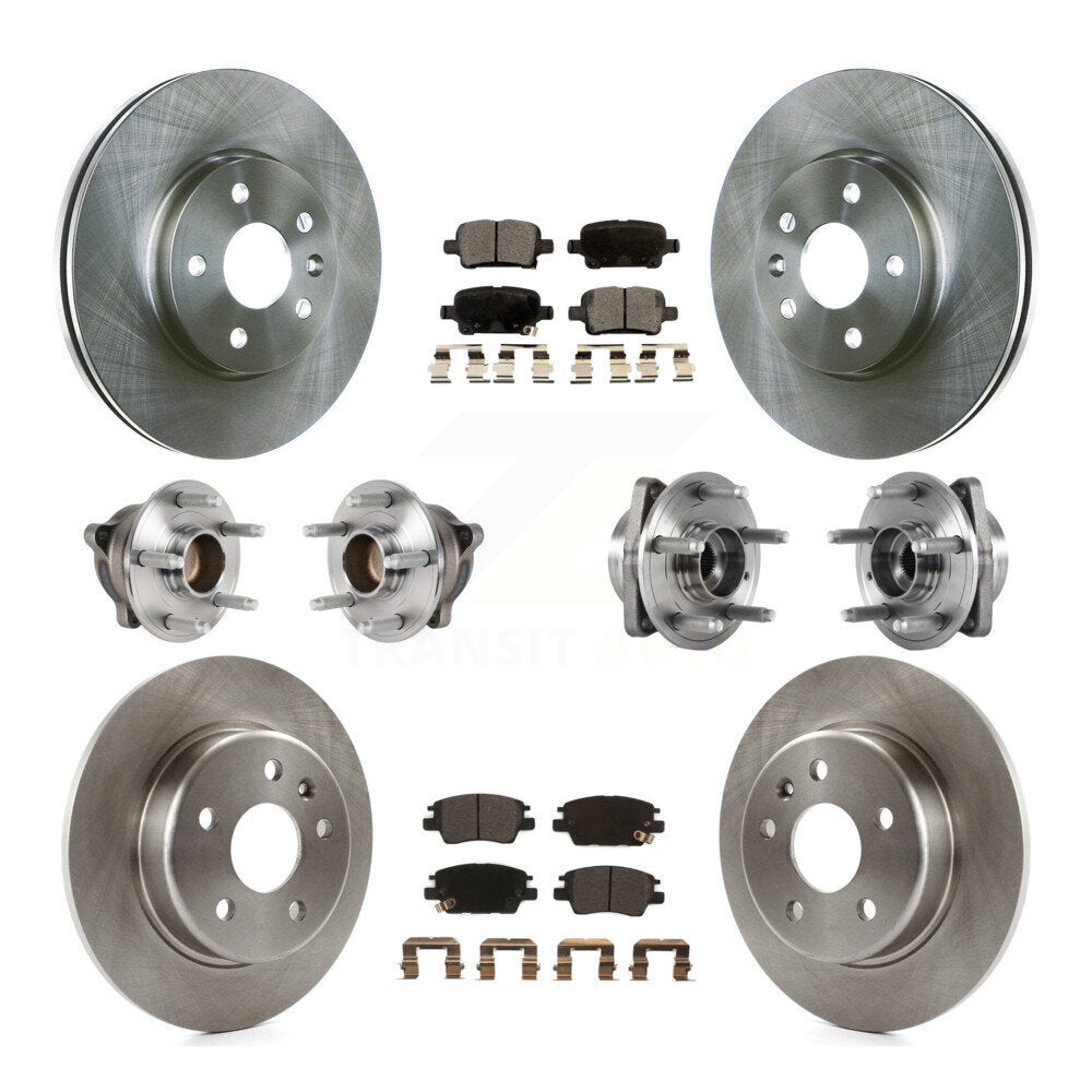 Hub Bearing Brake Rotor Pads Front Rear Kit (10Pc) For Chevrolet Cruze Volt Bolt
