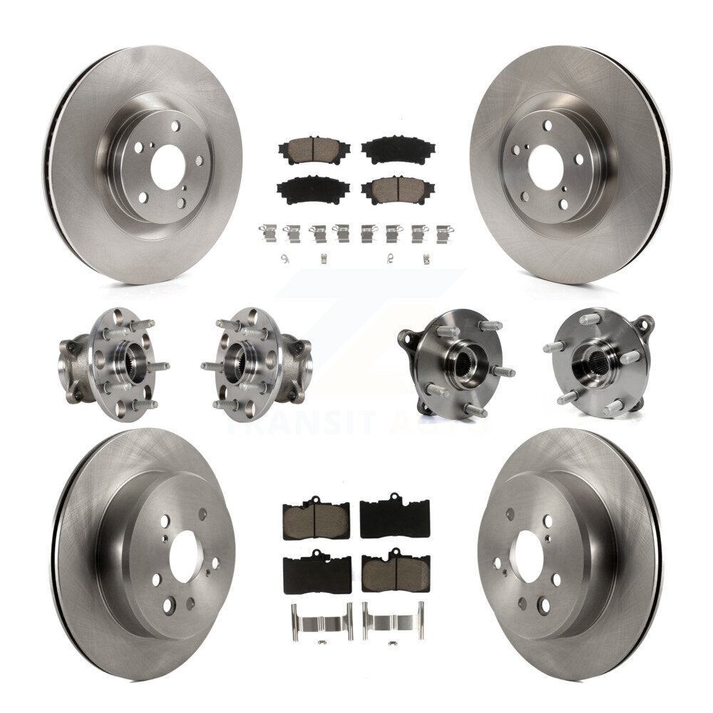Hub Bearing Brake Rotor & Pads Front Rear Kit (10Pc) For Lexus IS300 IS350 GS350