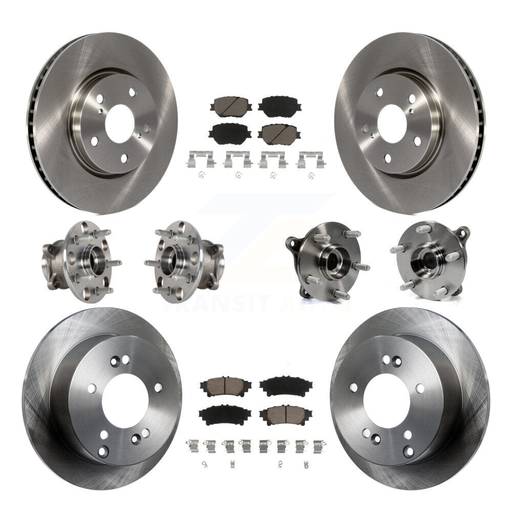 Hub Bearings Disc Brake Rotors And Pads Front Rear Kit (10Pc) For Lexus IS250