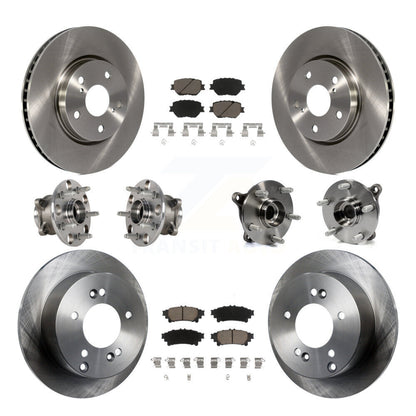 Hub Bearings Disc Brake Rotors And Pads Front Rear Kit (10Pc) For Lexus IS250