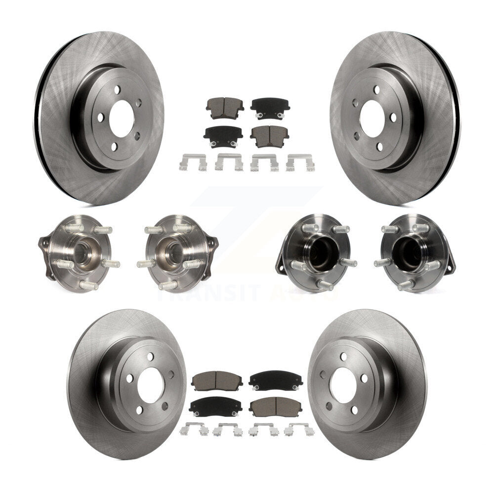 Hub Bearings Disc Brake Rotors And Pads Front Rear Kit (10Pc) For Dodge Charger