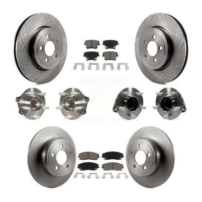 Hub Bearings Disc Brake Rotors And Pads Front Rear Kit (10Pc) For Dodge Charger