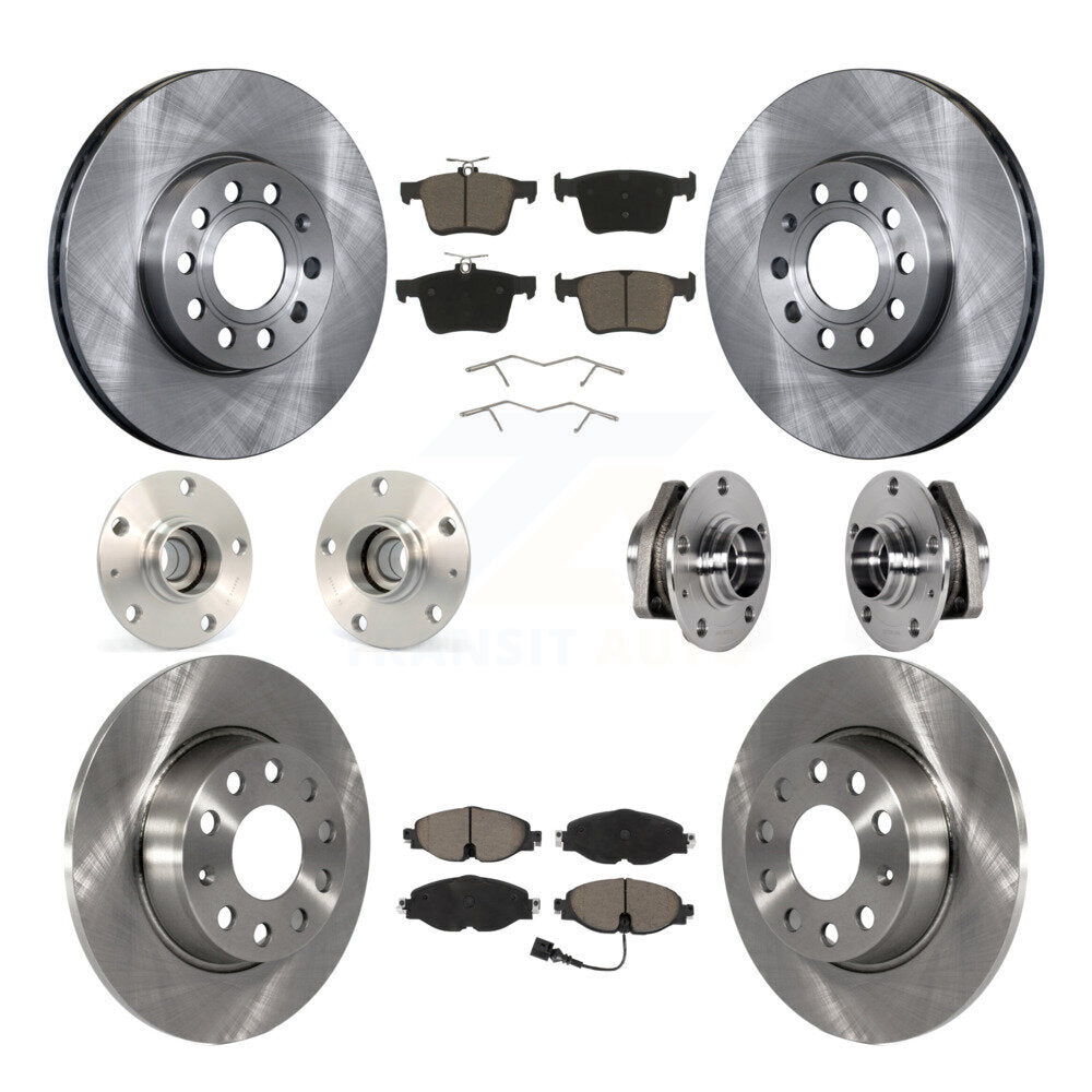 Hub Bearing Disc Brake Rotor And Pad Front Rear Kit (10Pc) For 2016 Audi A3 2.0L